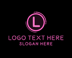 Technlogy - Glowing Neon Club Bistro logo design