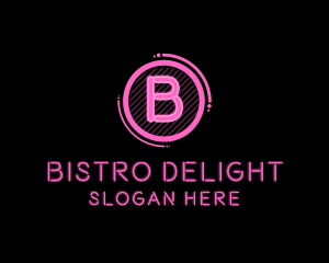 Glowing Neon Club Bistro logo design