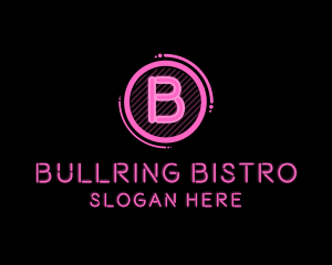 Glowing Neon Club Bistro logo design