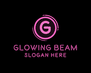 Glowing Neon Club Bistro logo design