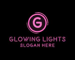 Glowing Neon Club Bistro logo design