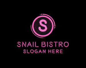 Glowing Neon Club Bistro logo design