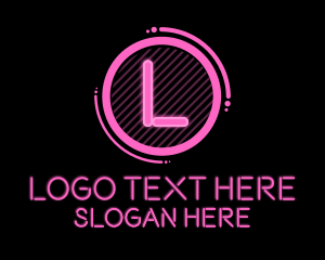 Neon Lights - Pink Glowing Neon logo design