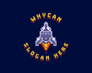 Arcade - Pixel Space Rocket logo design