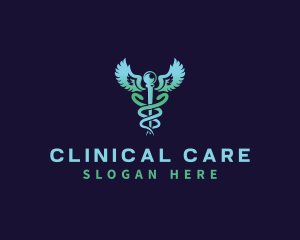 Caduceus Medical Wing Snake logo design