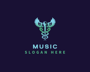 Pharmacy - Caduceus Medical Wing Snake logo design