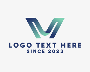 Internet - 3D Digital Technology Letter V logo design