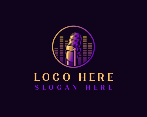 Microphone Podcast Studio Logo