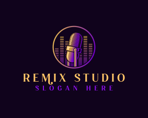 Microphone Podcast Studio logo design