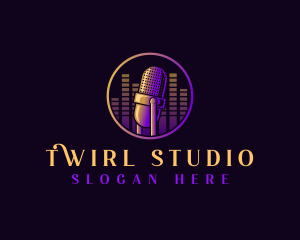 Microphone Podcast Studio logo design