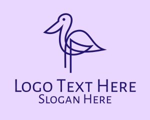 Nature Conservation - Blue Heron Bird logo design