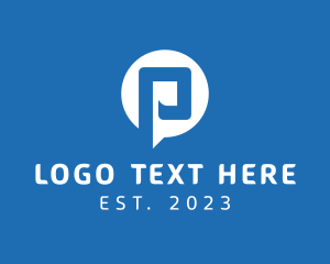 Letter P - Messaging Tech App logo design