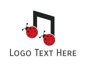 Musical Note - Music Lady Bug Beatle logo design
