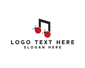 Music Label - Music Lady Bug Beatle logo design