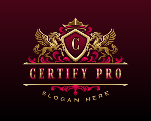 Luxury Pegasus Crest logo design