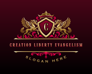 Luxury Pegasus Crest logo design