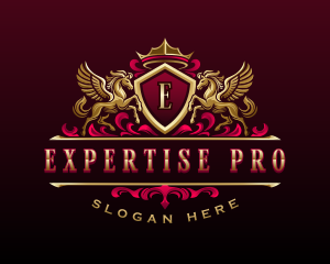 Luxury Pegasus Crest logo design