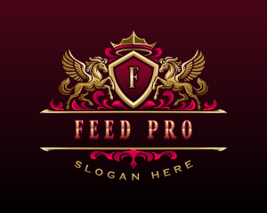 Luxury Pegasus Crest logo design