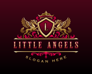 Luxury Pegasus Crest logo design