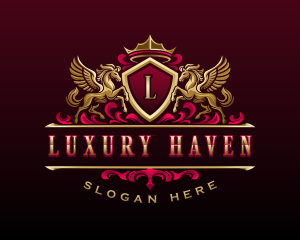 Luxury Pegasus Crest logo design