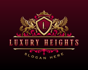 Luxury Pegasus Crest logo design