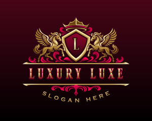 Luxury Pegasus Crest logo design