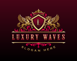 Luxury Pegasus Crest logo design