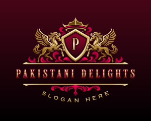 Luxury Pegasus Crest logo design