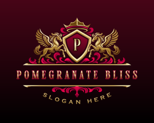 Luxury Pegasus Crest logo design