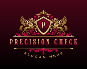 Luxury Pegasus Crest logo design