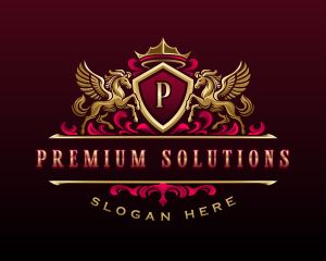 Elite - Luxury Pegasus Crest logo design