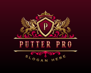 Luxury Pegasus Crest logo design