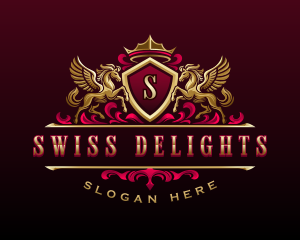 Luxury Pegasus Crest logo design