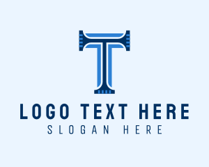 Letter T - Masculine Legal Pillar logo design