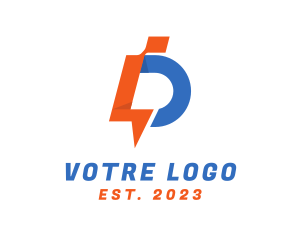Thunder - Futuristic Letter D Blot logo design
