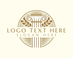 Finance - Greek Column Leaf logo design