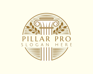 Greek Column Pillar  logo design