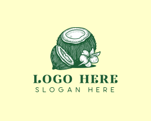 Healthy Coconut Fruit Logo