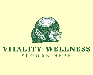 Healthy Coconut Fruit logo design