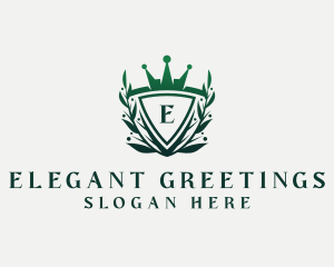 Elegant Crown Shield logo design