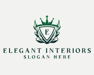 Elegant Crown Shield logo design