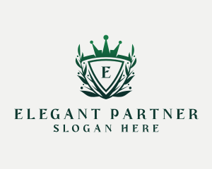 Elegant Crown Shield logo design