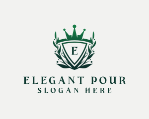 Elegant Crown Shield logo design