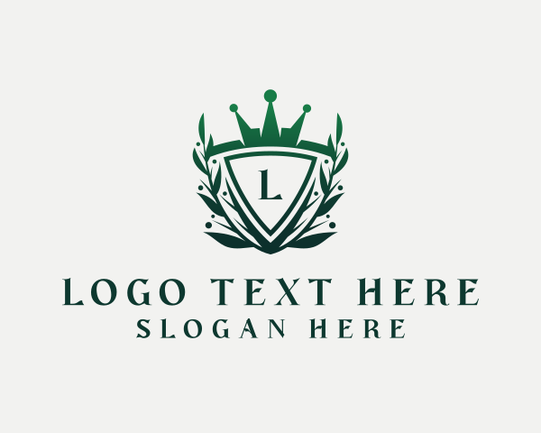 High End - Elegant Crown Shield logo design