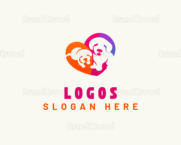 Heart Dog Puppy Logo