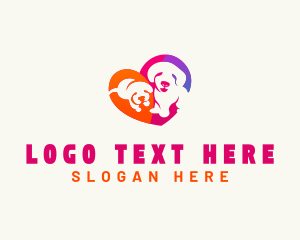 Heart Dog Puppy logo design