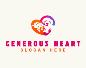 Heart Dog Puppy logo design