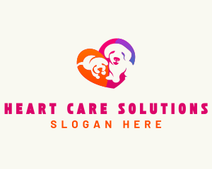 Heart Dog Puppy logo design