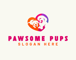 Heart Dog Puppy logo design