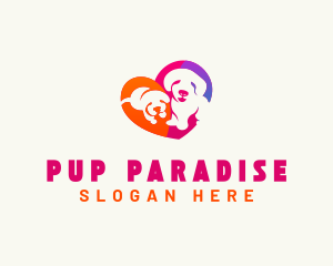 Heart Dog Puppy logo design